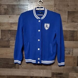 New Lauren Ralph Lauren Cotton-Blend Bomber Jacket
